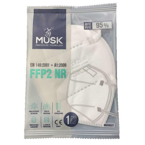 MUSK MASCHERINA FFP2 MUSK021 WHITE 1 PEZZO