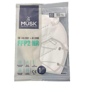  - MUSK MASCHERINA FFP2 MUSK021 WHITE 1 PEZZO