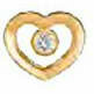 Sanico - Orecchini heart golden solitaire swarovski 9 mm